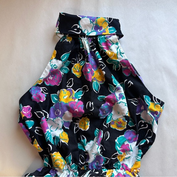 Vintage Algro-Ettes Floral Halter Fit and Flare Dress Midi Womens Size 9 Canada - Picture 6 of 16